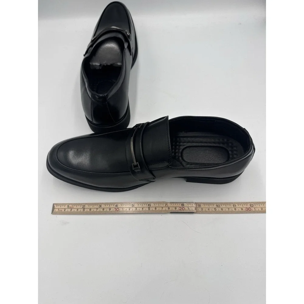 New Black Leather Loafers Dress Shoes Men's Size 14